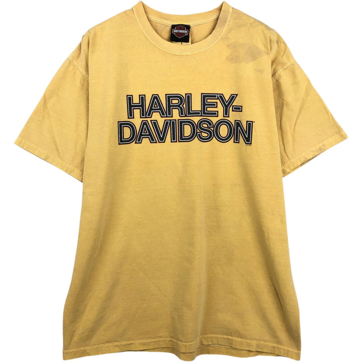 Harley-Davidson Motorcycle Bike T-shirt, Men's Size L cotton yellow type Vintage Second Hand