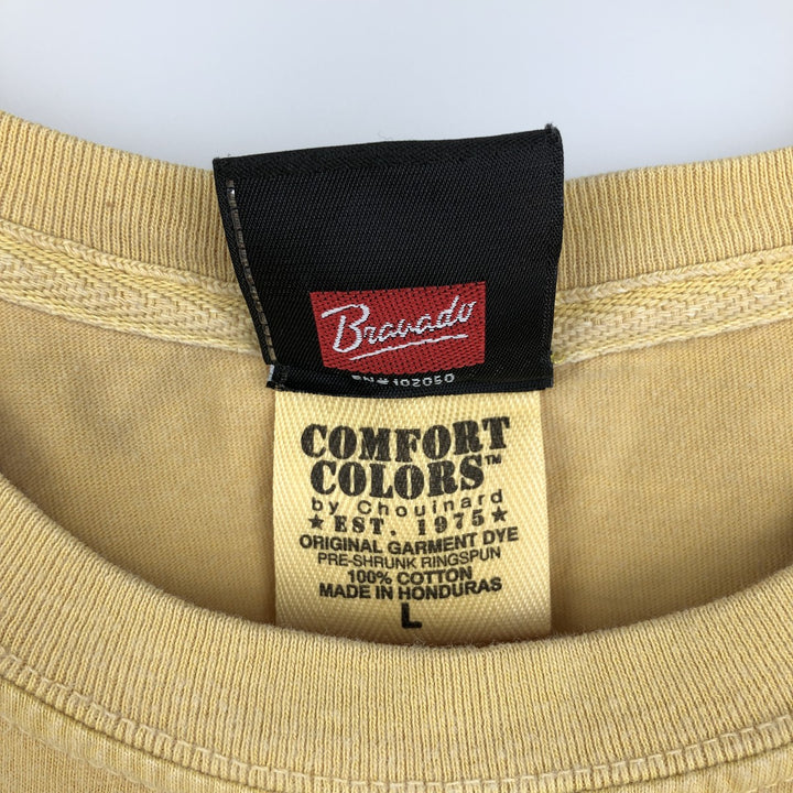 Harley-Davidson Motorcycle Bike T-shirt, Men's Size L cotton yellow type Vintage Second Hand