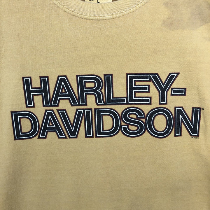 Harley-Davidson Motorcycle Bike T-shirt, Men's Size L cotton yellow type Vintage Second Hand