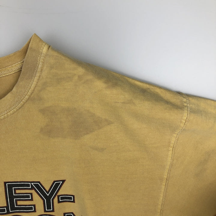 Harley-Davidson Motorcycle Bike T-shirt, Men's Size L cotton yellow type Vintage Second Hand