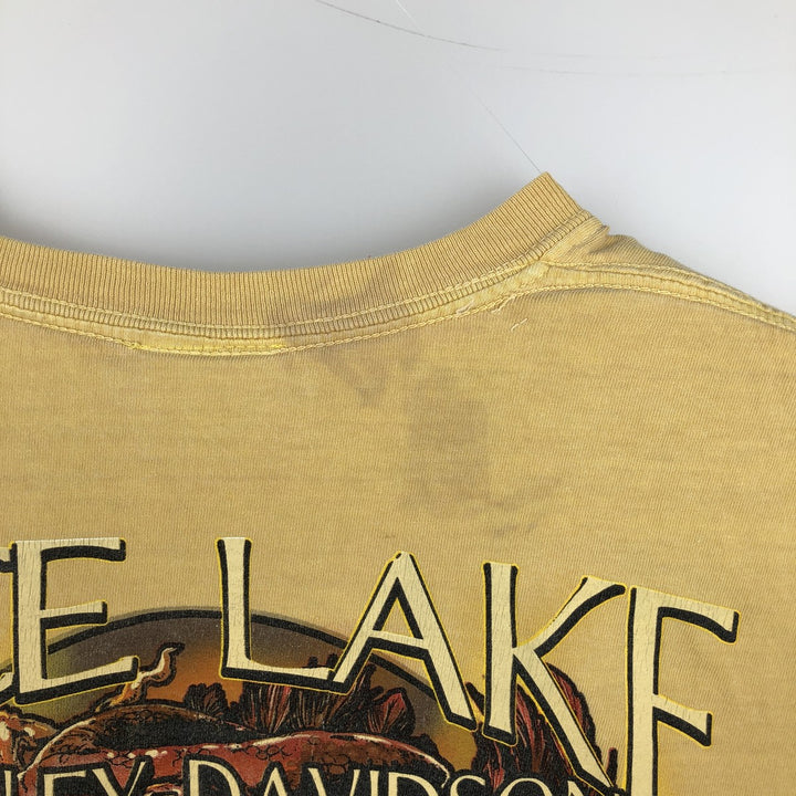 Harley-Davidson Motorcycle Bike T-shirt, Men's Size L cotton yellow type Vintage Second Hand