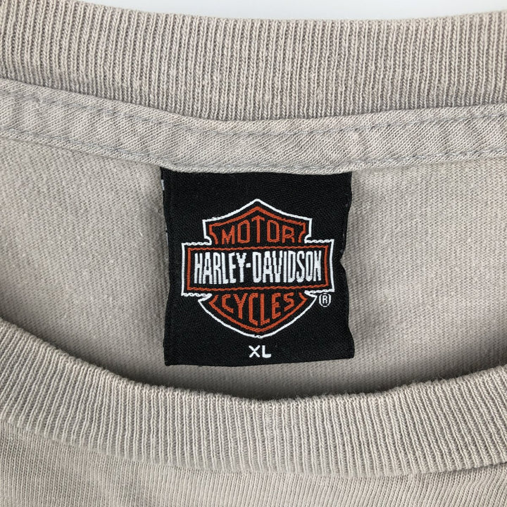 00'S Harley-Davidson Motorcycle Bike T-shirt Made in USA Men's XL cotton Beige type Vintage Second Hand