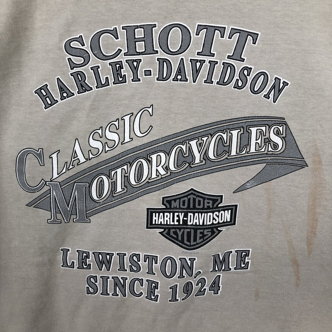 00'S Harley-Davidson Motorcycle Bike T-shirt Made in USA Men's XL cotton Beige type Vintage Second Hand