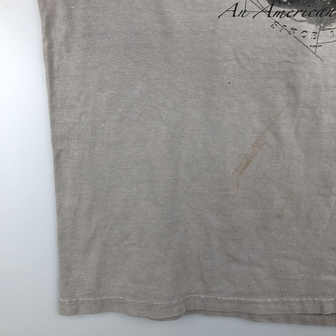 00'S Harley-Davidson Motorcycle Bike T-shirt Made in USA Men's XL cotton Beige type Vintage Second Hand