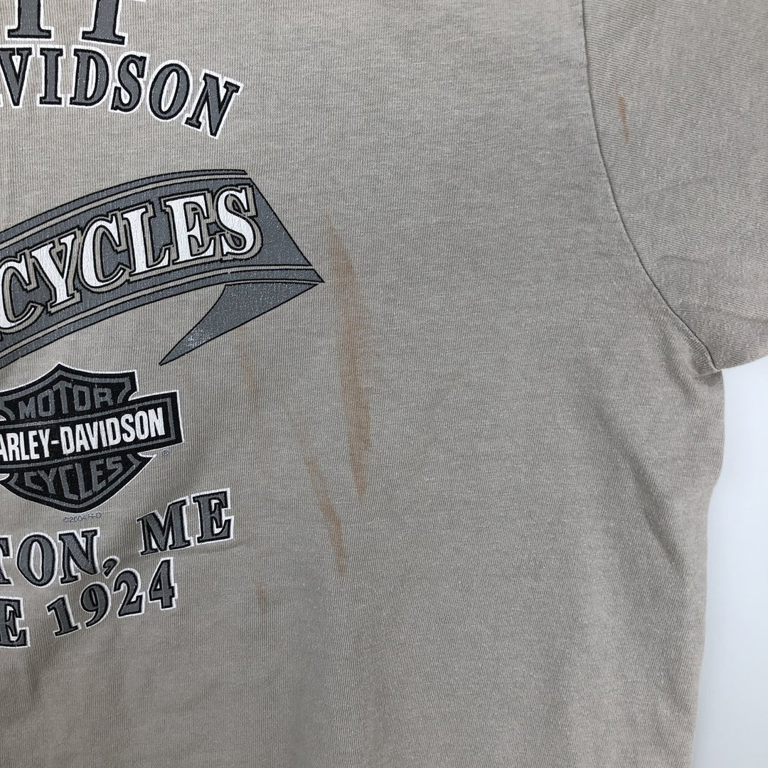 00'S Harley-Davidson Motorcycle Bike T-shirt Made in USA Men's XL cotton Beige type Vintage Second Hand