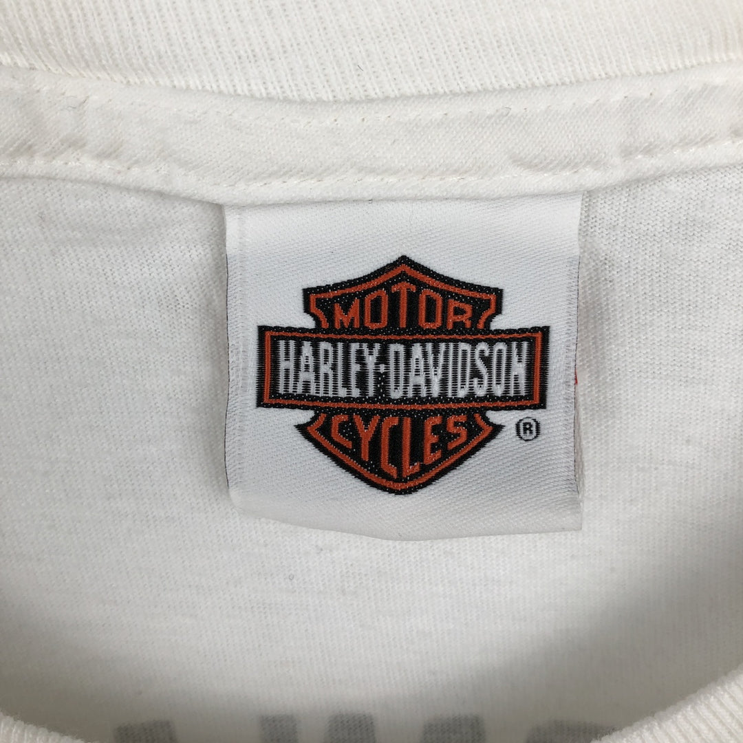 00'S Harley-Davidson Motorcycle Bike T-shirt Men's L size cotton white type Vintage Second Hand