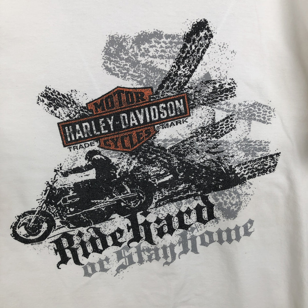 00'S Harley-Davidson Motorcycle Bike T-shirt Men's L size cotton white type Vintage Second Hand