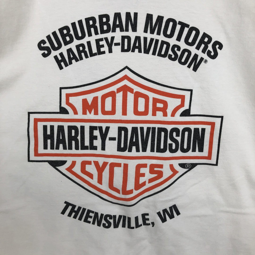 00'S Harley-Davidson Motorcycle Bike T-shirt Men's L size cotton white type Vintage Second Hand