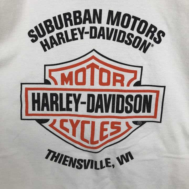 00'S Harley-Davidson Motorcycle Bike T-shirt Men's L size cotton white type Vintage Second Hand