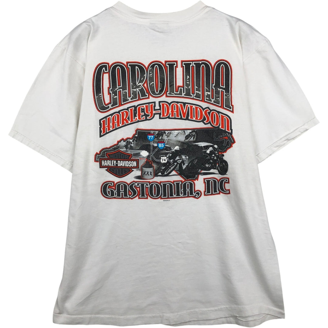 00'S Harley-Davidson Motorcycle Bike T-shirt Made in USA Men's L size cotton white type Vintage Second Hand