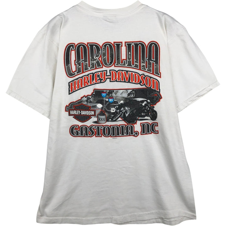 00'S Harley-Davidson Motorcycle Bike T-shirt Made in USA Men's L size cotton white type Vintage Second Hand