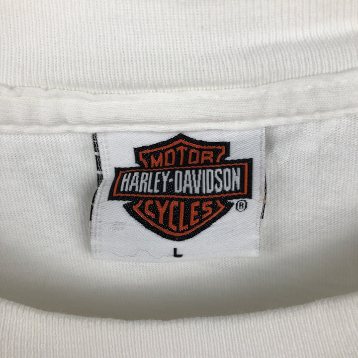 00'S Harley-Davidson Motorcycle Bike T-shirt Made in USA Men's L size cotton white type Vintage Second Hand