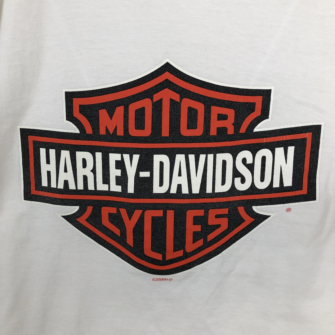 00'S Harley-Davidson Motorcycle Bike T-shirt Made in USA Men's L size cotton white type Vintage Second Hand