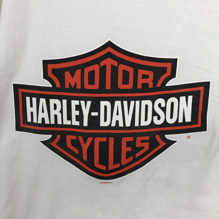 00'S Harley-Davidson Motorcycle Bike T-shirt Made in USA Men's L size cotton white type Vintage Second Hand