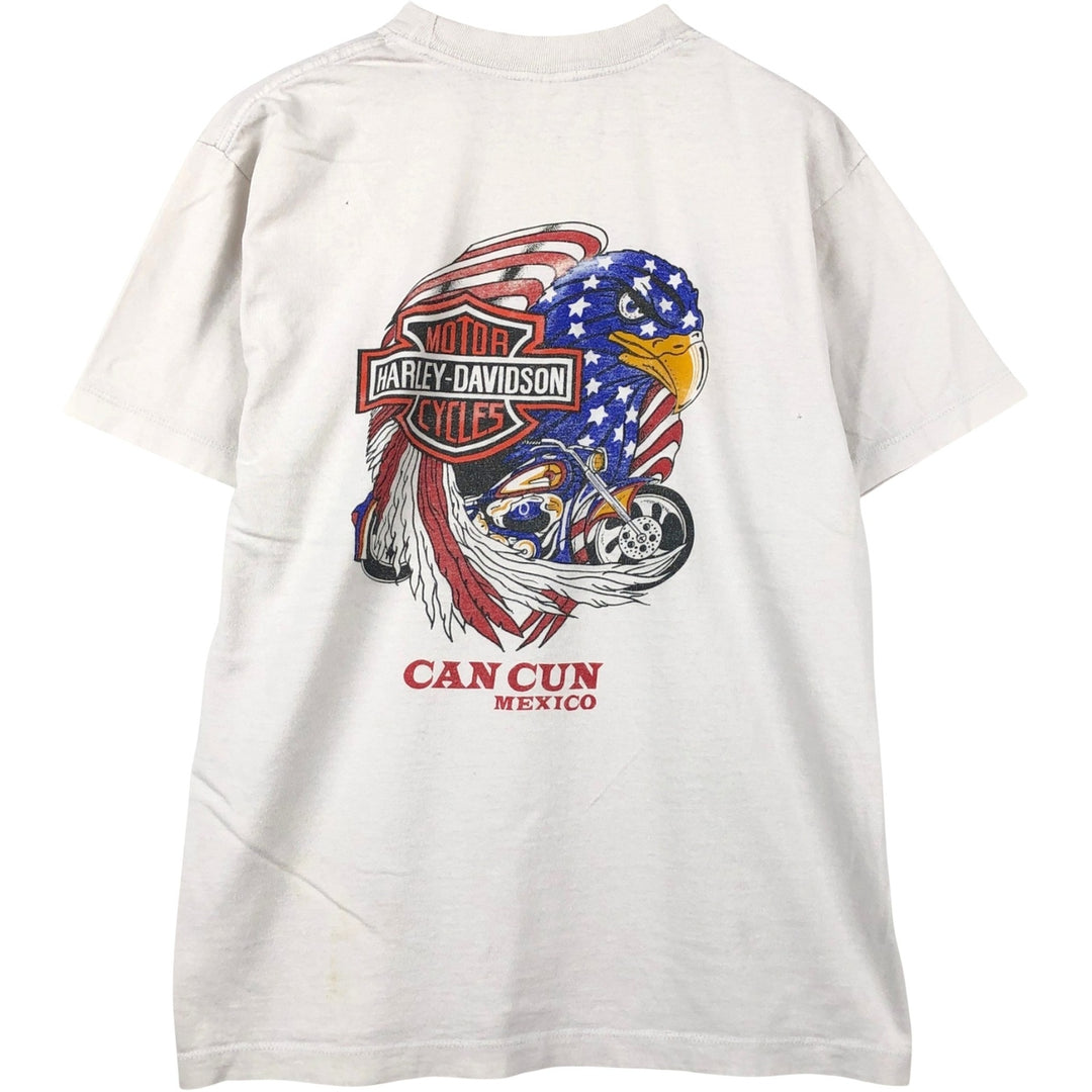 Harley-Davidson Eagle Pattern Motorcycle T-Shirt (Men's Size M) unclear white type Vintage Second Hand