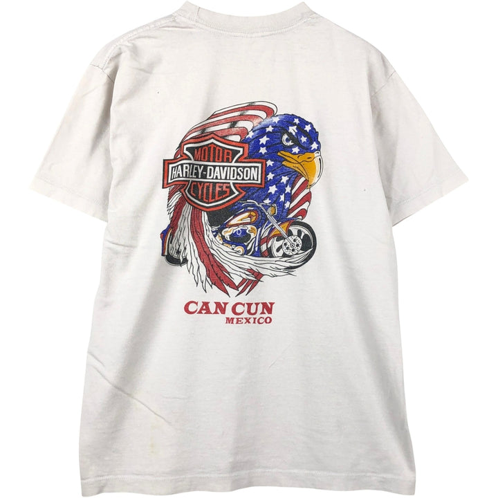 Harley-Davidson Eagle Pattern Motorcycle T-Shirt (Men's Size M) unclear white type Vintage Second Hand