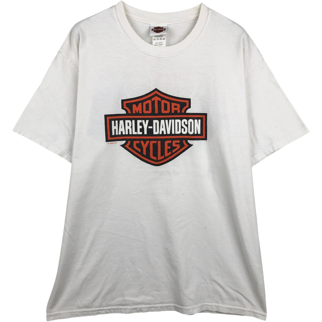 90'S Harley-Davidson Eagle Pattern Motorcycle T-Shirt, Men's Size L (approx.), Vintage cotton white type Vintage Second Hand