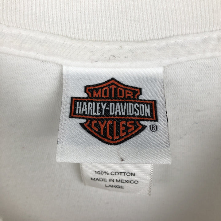 90'S Harley-Davidson Eagle Pattern Motorcycle T-Shirt, Men's Size L (approx.), Vintage cotton white type Vintage Second Hand