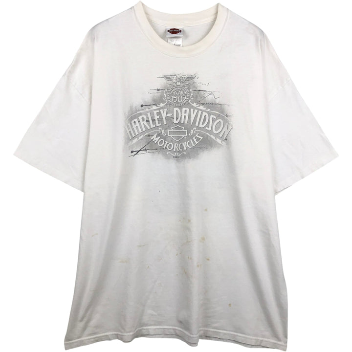 00'S Harley-Davidson Motorcycle Bike T-shirt Made in USA Men's XXL cotton white type Vintage Second Hand