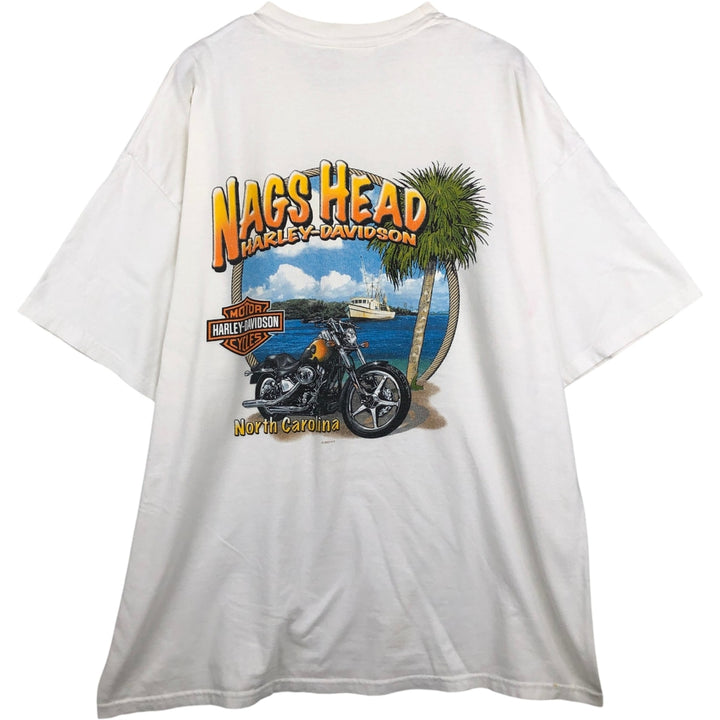 00'S Harley-Davidson Motorcycle Bike T-shirt Made in USA Men's XXL cotton white type Vintage Second Hand