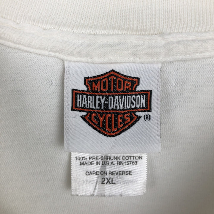 00'S Harley-Davidson Motorcycle Bike T-shirt Made in USA Men's XXL cotton white type Vintage Second Hand