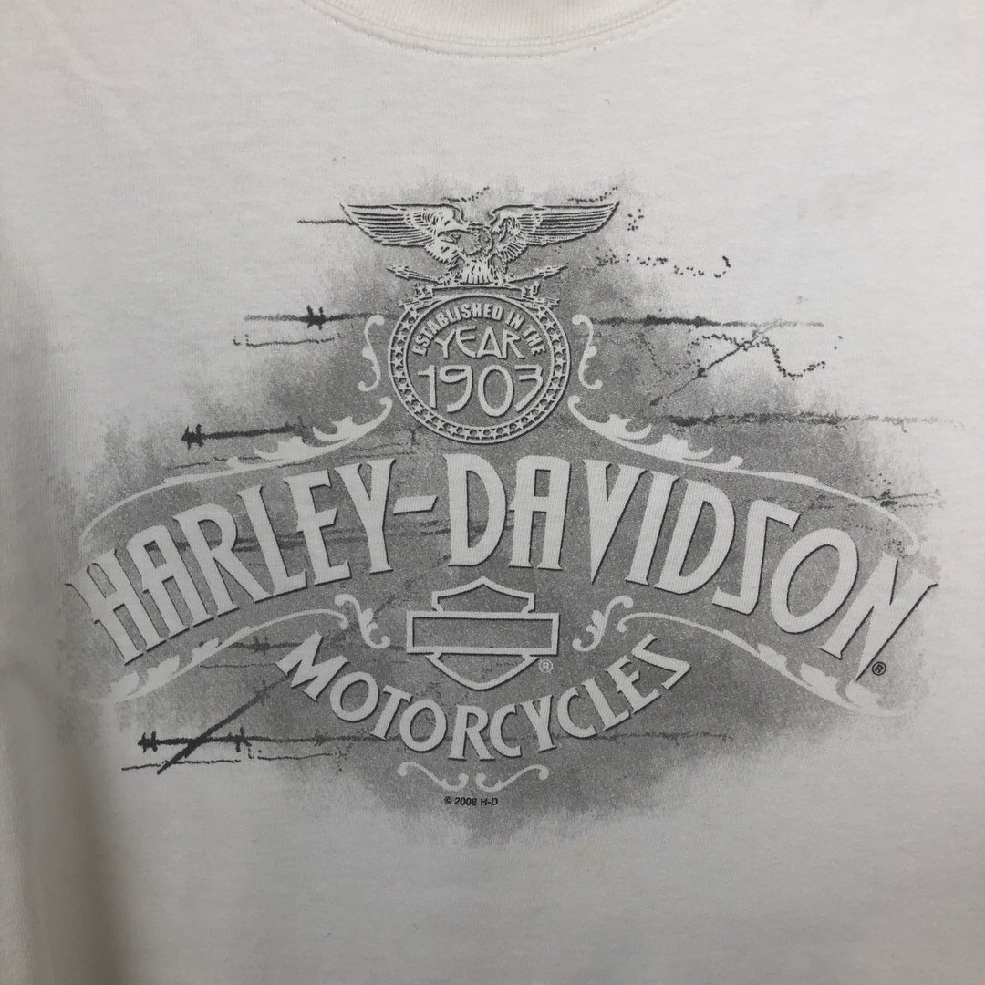 00'S Harley-Davidson Motorcycle Bike T-shirt Made in USA Men's XXL cotton white type Vintage Second Hand