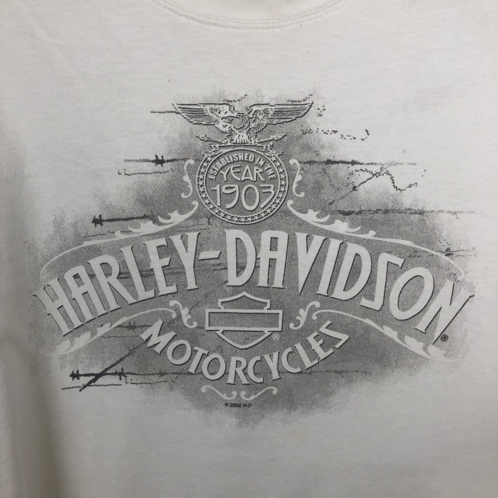 00'S Harley-Davidson Motorcycle Bike T-shirt Made in USA Men's XXL cotton white type Vintage Second Hand