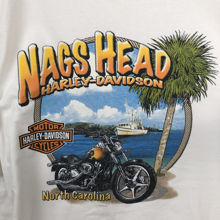 00'S Harley-Davidson Motorcycle Bike T-shirt Made in USA Men's XXL cotton white type Vintage Second Hand
