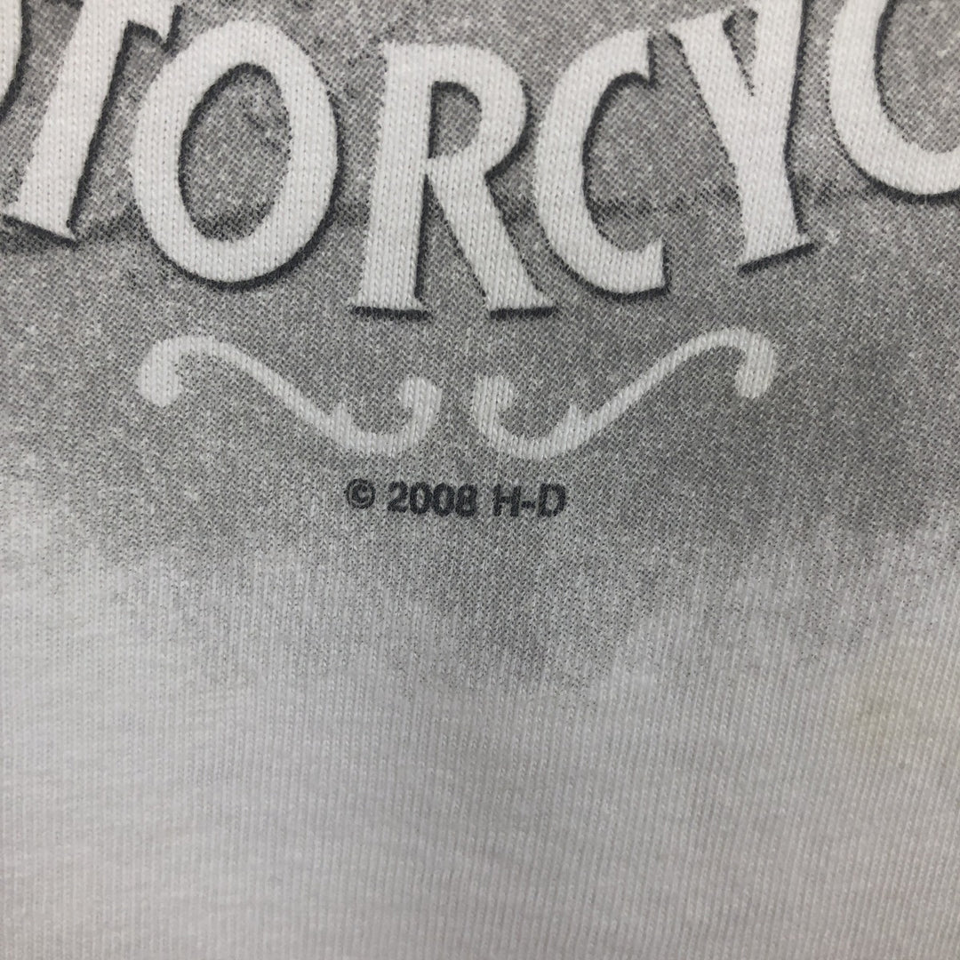 00'S Harley-Davidson Motorcycle Bike T-shirt Made in USA Men's XXL cotton white type Vintage Second Hand