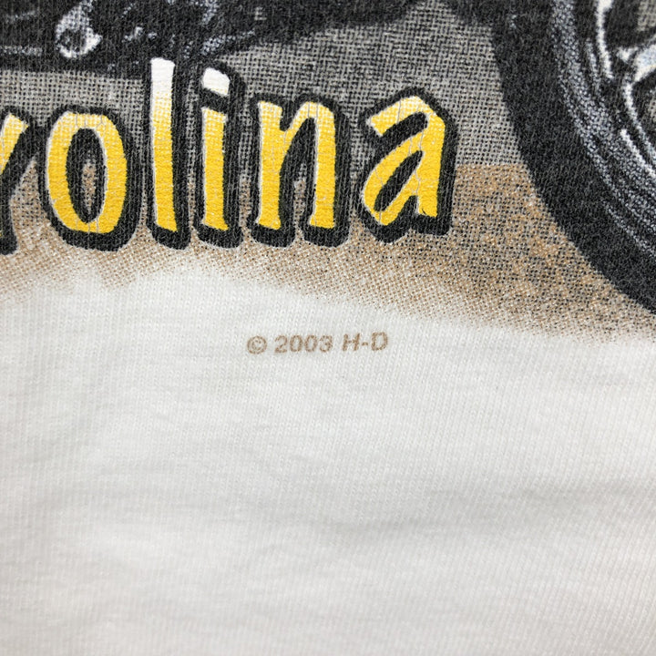 00'S Harley-Davidson Motorcycle Bike T-shirt Made in USA Men's XXL cotton white type Vintage Second Hand
