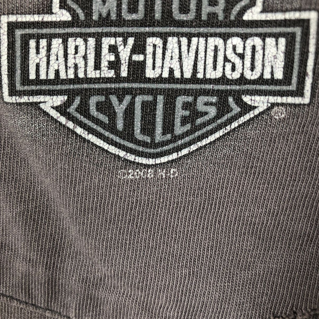 2000'S Harley-Davidson Eagle Pattern Fire Pattern Motorcycle Bike T-Shirt, Men's Size L unclear Charcoal Vintage Second Hand