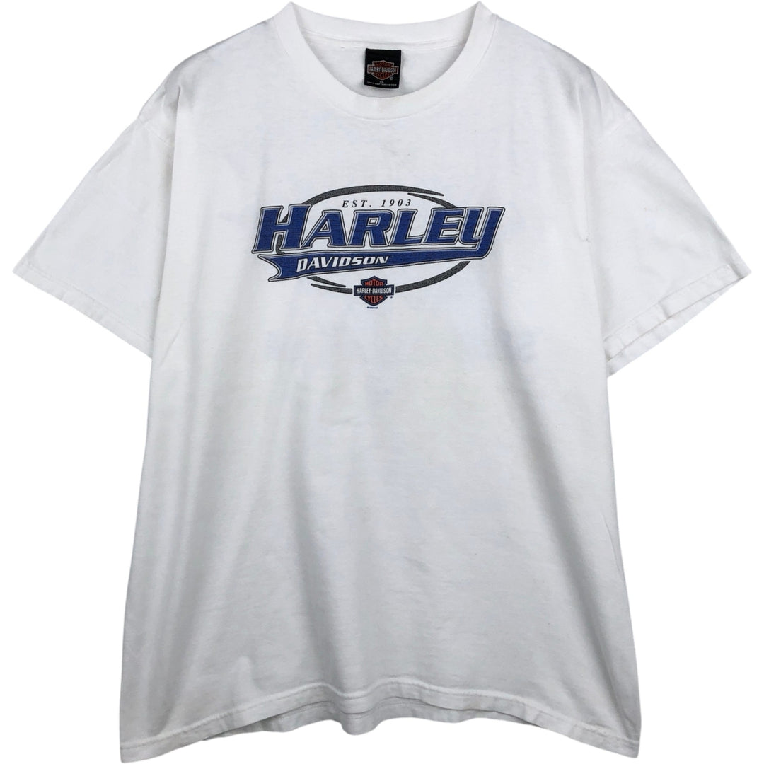 90'S Harley-Davidson Motorcycle Bike T-shirt Made in USA Men's XL Vintage cotton white type Vintage Second Hand