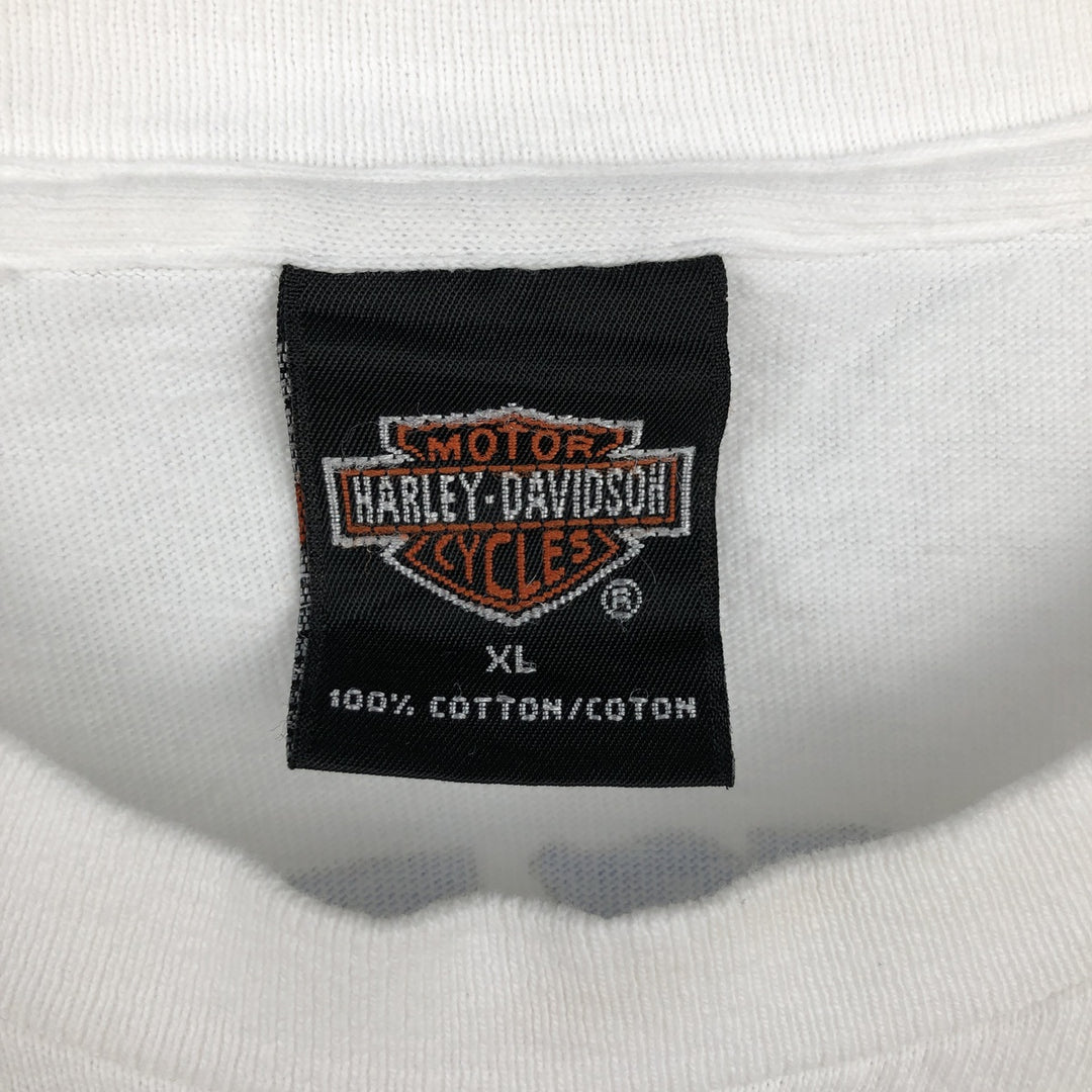 90'S Harley-Davidson Motorcycle Bike T-shirt Made in USA Men's XL Vintage cotton white type Vintage Second Hand