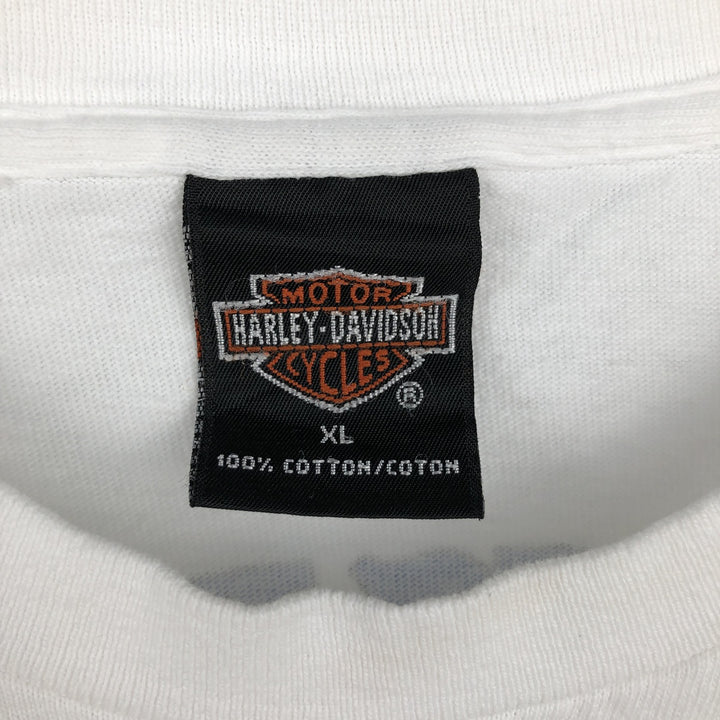 90'S Harley-Davidson Motorcycle Bike T-shirt Made in USA Men's XL Vintage cotton white type Vintage Second Hand