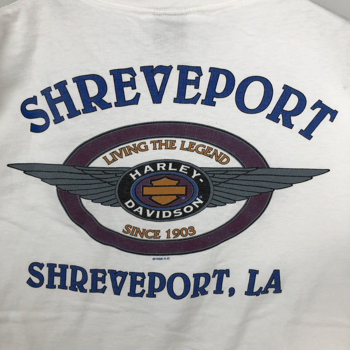 90'S Harley-Davidson Motorcycle Bike T-shirt Made in USA Men's XL Vintage cotton white type Vintage Second Hand