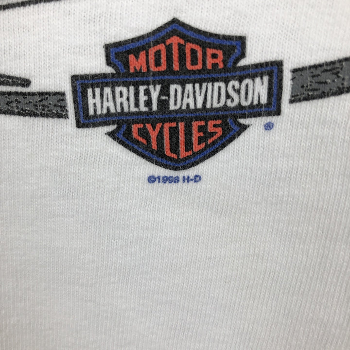 90'S Harley-Davidson Motorcycle Bike T-shirt Made in USA Men's XL Vintage cotton white type Vintage Second Hand
