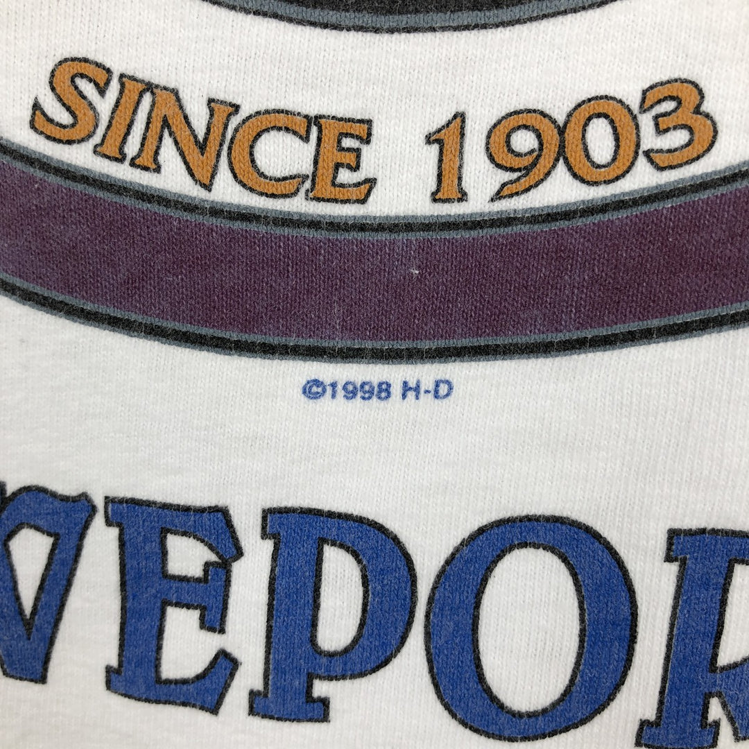 90'S Harley-Davidson Motorcycle Bike T-shirt Made in USA Men's XL Vintage cotton white type Vintage Second Hand