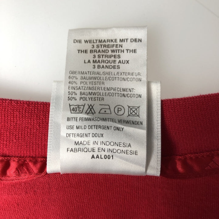 2000'S Adidas V-neck T-shirt, men's size L (approx.) cotton red type Vintage Second Hand
