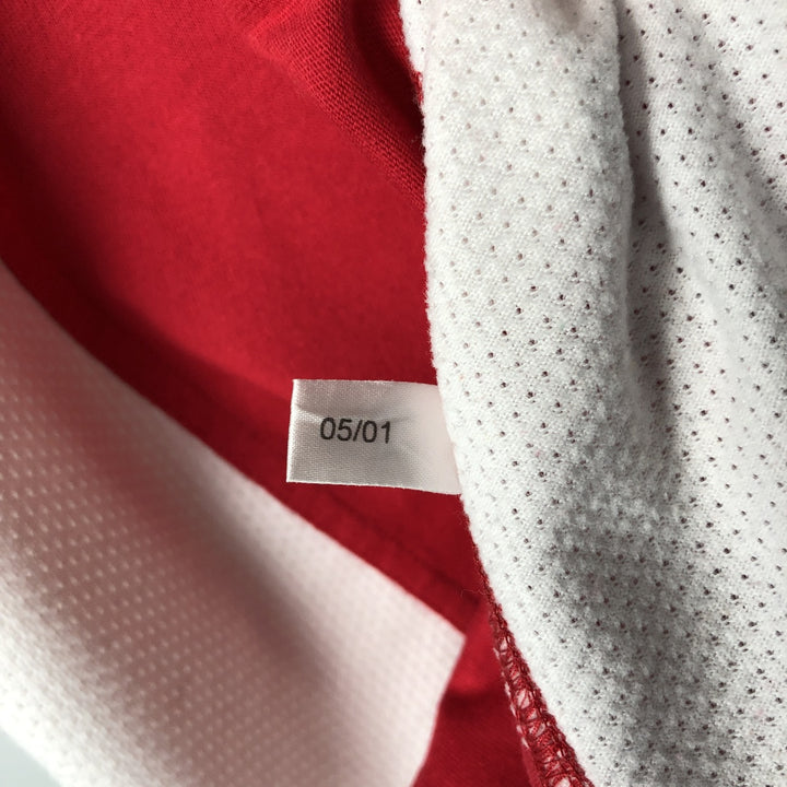2000'S Adidas V-neck T-shirt, men's size L (approx.) cotton red type Vintage Second Hand