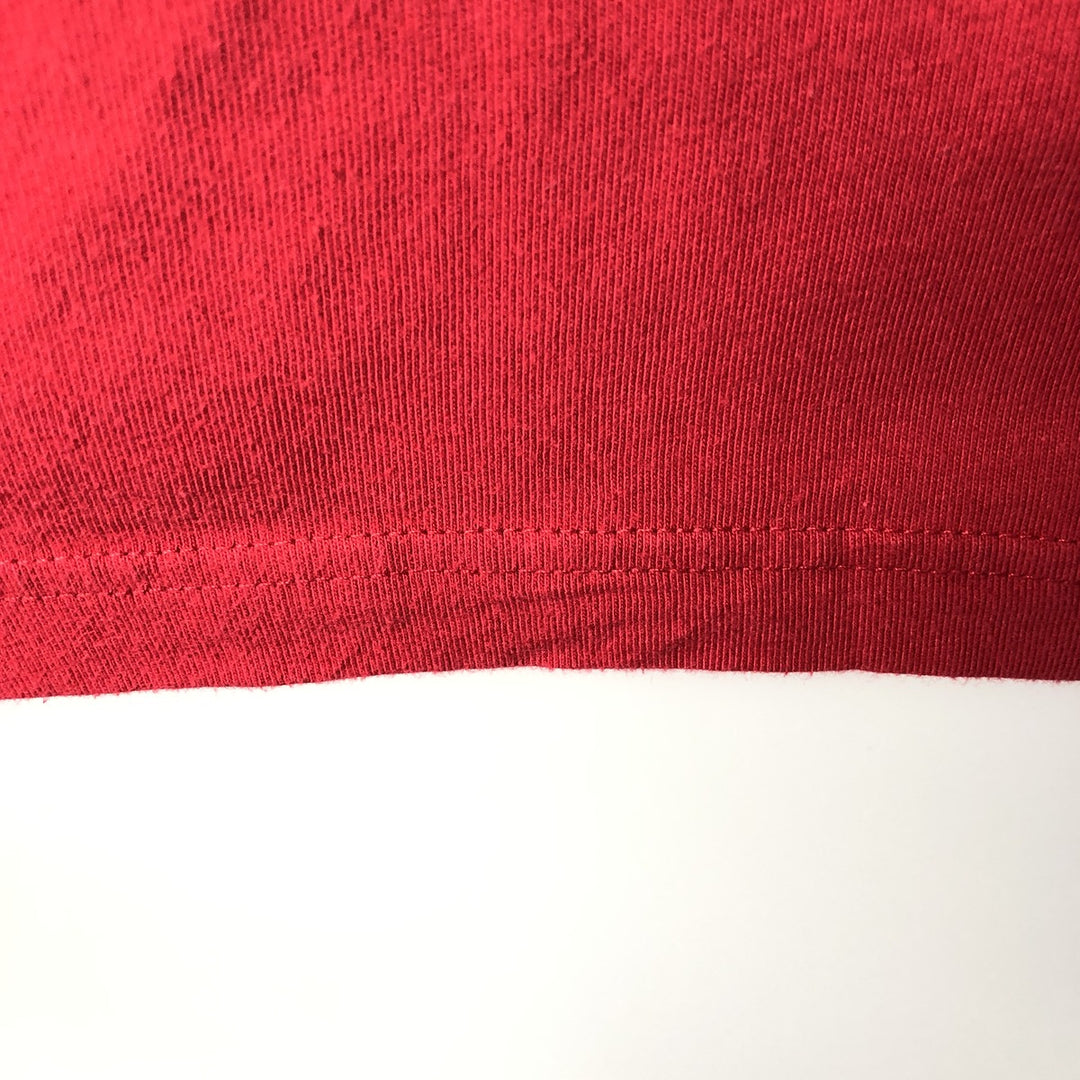 2000'S Adidas V-neck T-shirt, men's size L (approx.) cotton red type Vintage Second Hand