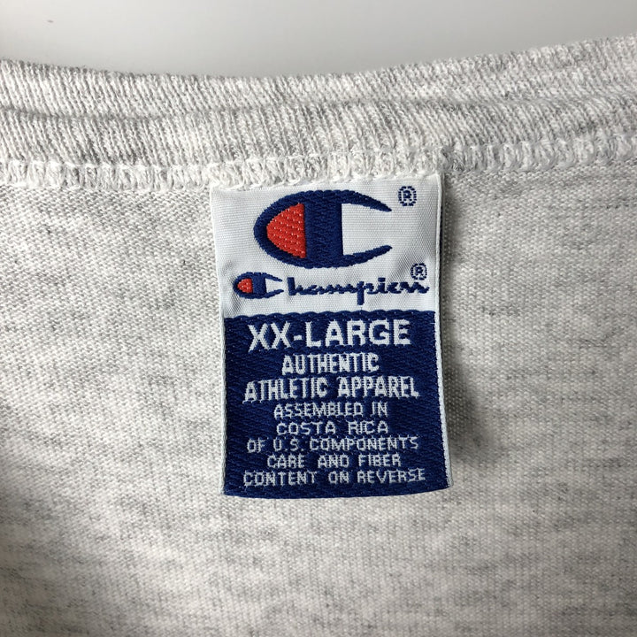 90'S Champion Authentic Athletic Apparel Logo Print T-Shirt, Men's XXL equivalent, Vintage cotton gray type Vintage Second Hand