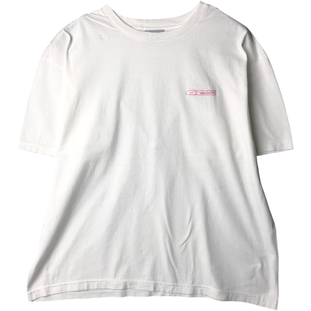Reebok logo t-shirt, men's size XL. unclear white type Vintage Second Hand