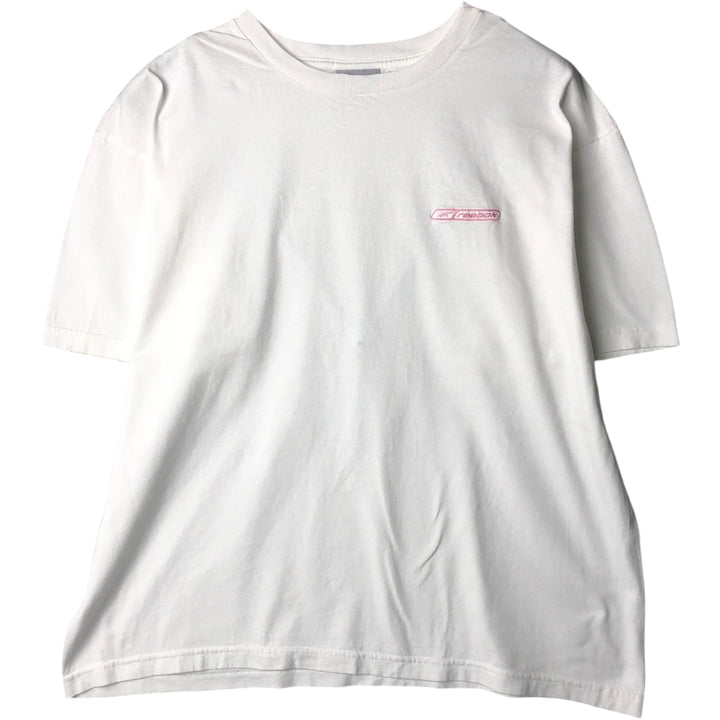 Reebok logo t-shirt, men's size XL. unclear white type Vintage Second Hand