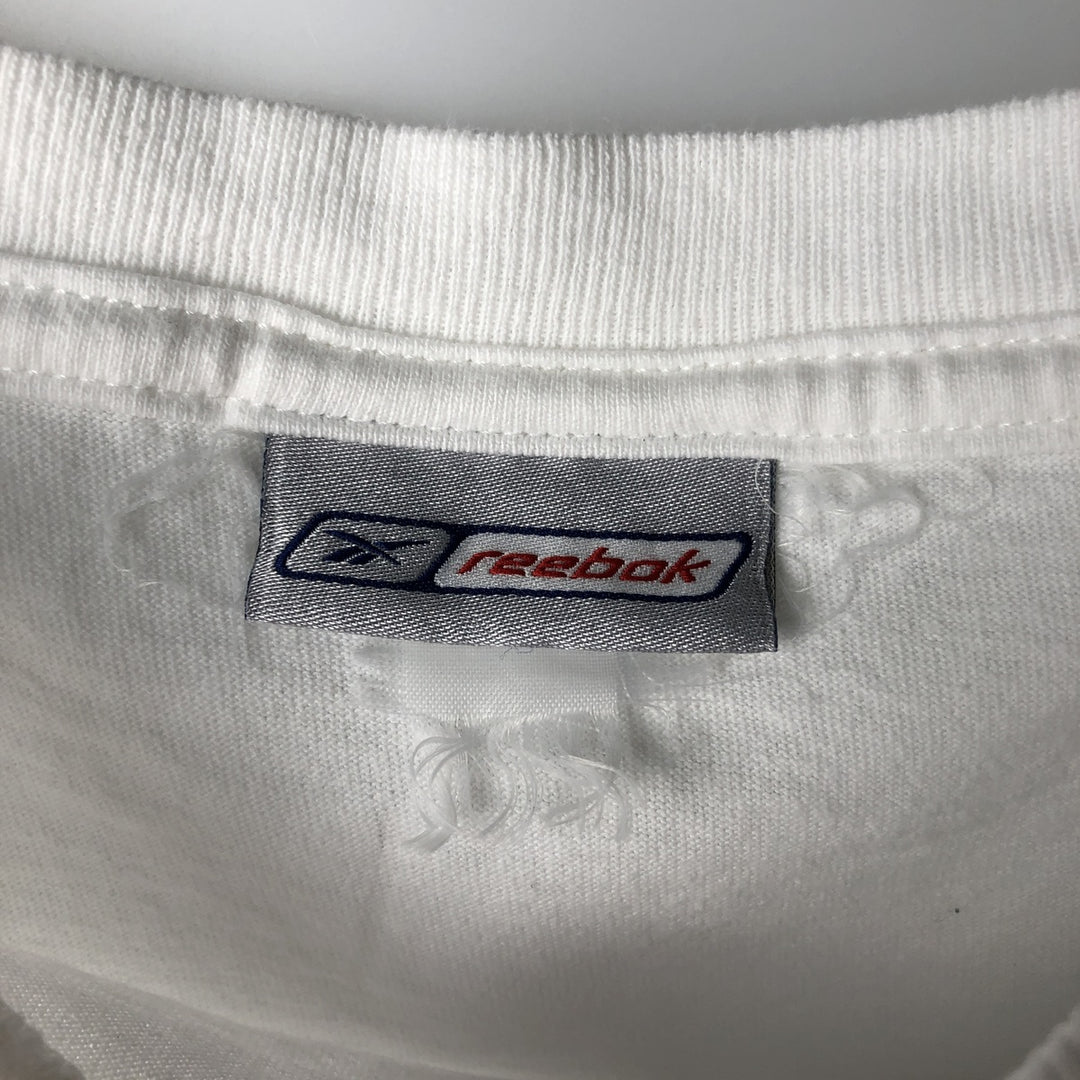 Reebok logo t-shirt, men's size XL. unclear white type Vintage Second Hand