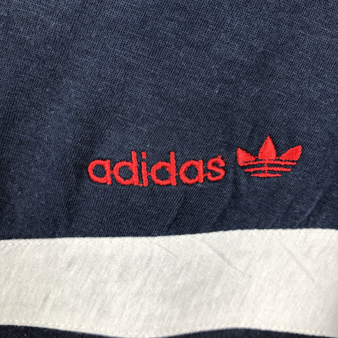 80s-90'S Adidas Trefoil Logo T-Shirt, Men's XXL equivalent, Vintage cotton navy blue type Vintage Second Hand