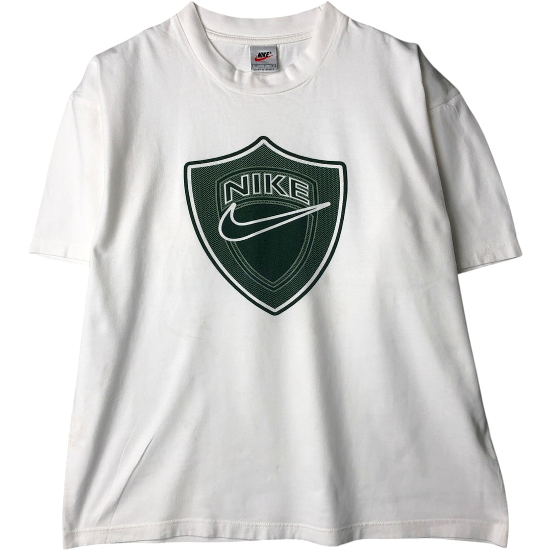 90s-era Nike logo print t-shirt, men's size M equivalent, vintage. cotton white type Vintage Second Hand