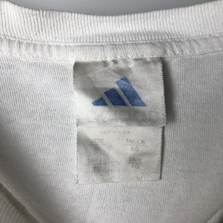 90s-00'S Adidas logo t-shirt, men's size XL equivalent, vintage. unclear white type Vintage Second Hand