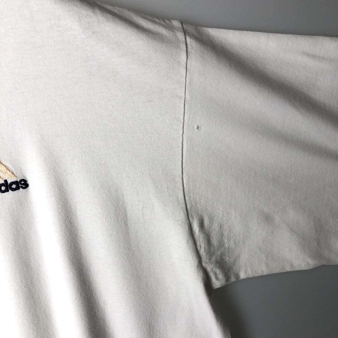 90s-00'S Adidas logo t-shirt, men's size XL equivalent, vintage. unclear white type Vintage Second Hand