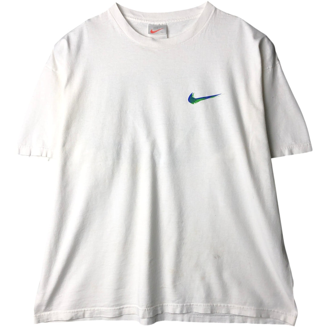 90'S Nike Logo Print T-Shirt, Men's Size XL (Equivalent), Vintage unclear white type Vintage Second Hand