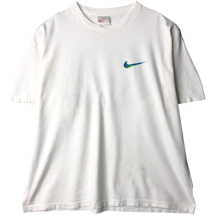 90'S Nike Logo Print T-Shirt, Men's Size XL (Equivalent), Vintage unclear white type Vintage Second Hand